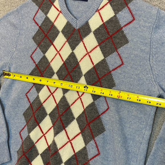Vintage Malagrida Mens Pullover Sweater Lana Wool Blue Plaid Print Grandpa Style - Picture 8 of 10